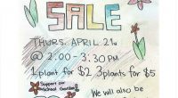 A plant sale, with seedlings nurtured by UHE students (1 plant for $2, 3 plants for $5).  A UHE-only pre-sale will take place on Thursday April 21 from 2-3:30 p.m.