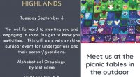 Dear Families, We look foward to meeting you and engaging in some fun get to know you activities on September 6!  Please meet us at the picnic tables in the […]